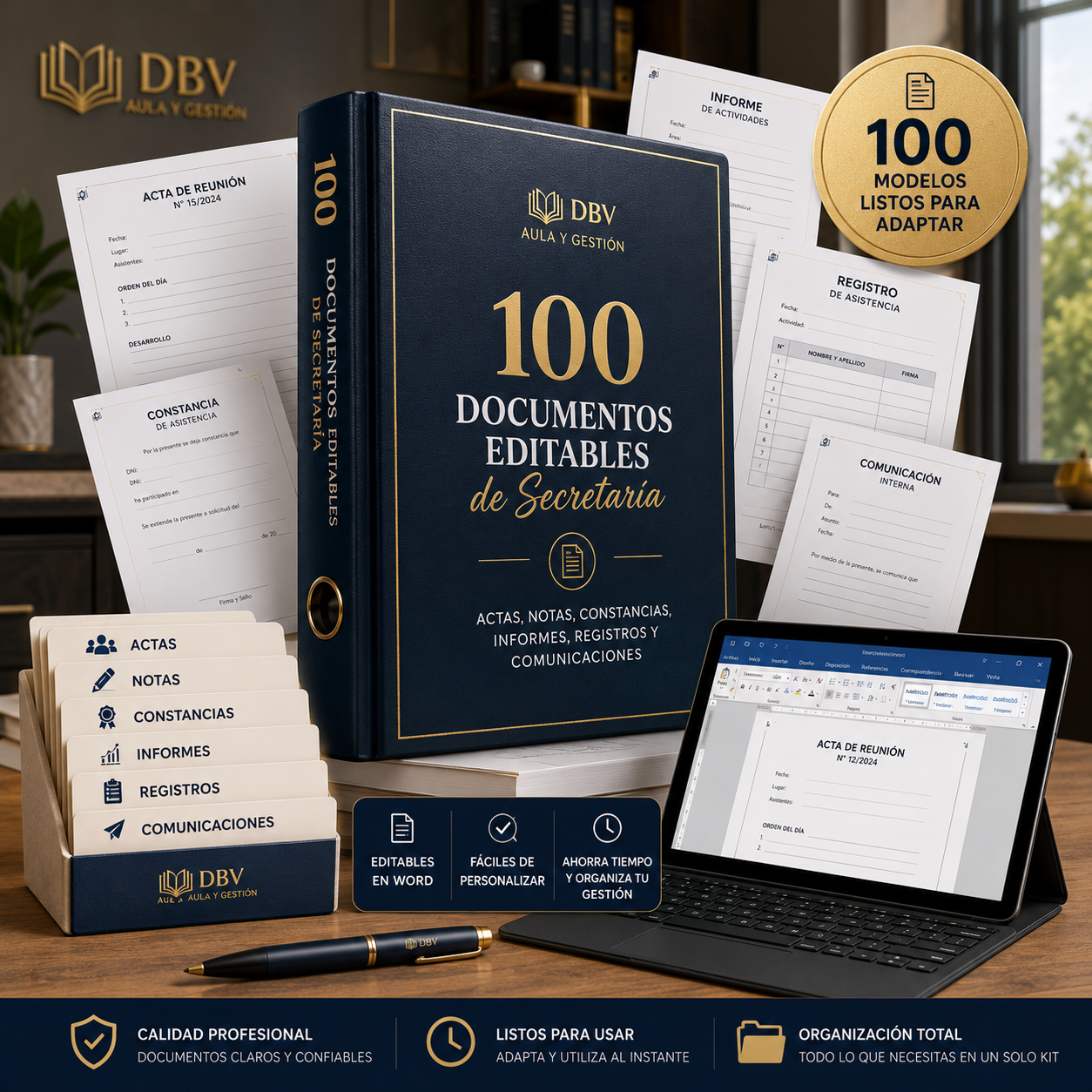 📋100 Documentos Editables de Secretaría: Actas, notas, constancias, informes, registros y comunicaciones